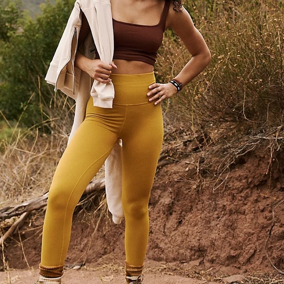 Free People High-Rise 7/8 Length Good Karma Leggings in...